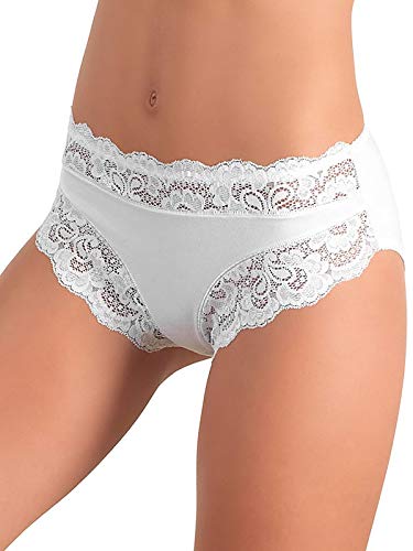 Jadea Slip Donna Art. 742 6 Pezzi In Cotone Modal (Bianco, 5)
