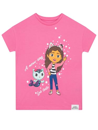 Dreamworks Maglietta Gabbys Dollhouse | Magliette Manica Corta Bambina | Vestiti Per Bambini | Rosa 8-9 Anni