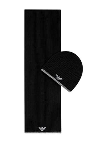 Emporio Armani Set Cappello Sciarpa Uomo Nero
