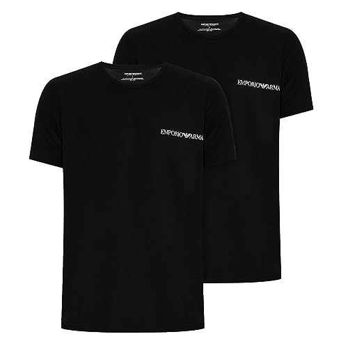 Emporio Armani Men'S 2-Pack Core Logoband Crew Neck T-Shirt, Nero, S (Pacco Da 2) Uomo