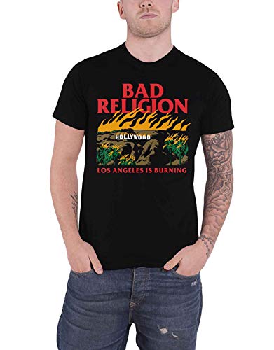 Bad Religion Burning Uomo T-Shirt Nero L 100% Cotone Regular