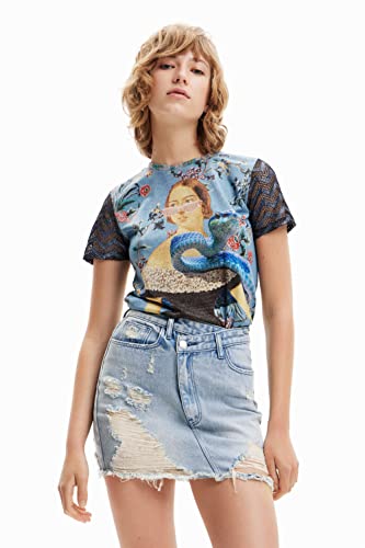 Desigual Ts_Filipa 5000 T-Shirt, Blu, S Donna