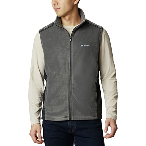 Columbia Steens Mountain Vest Gilet In Pile, Barbecue, Nero, S Uomo