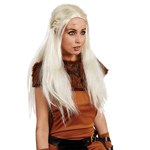 Fun Shack Parrucca Medievale Donna, Parrucca Elfo Donna, Parrucca Bionda Cosplay, Parrucca Bionda Lunga, Parrucca Bionda Trecce, Parrucca Trecce Biond