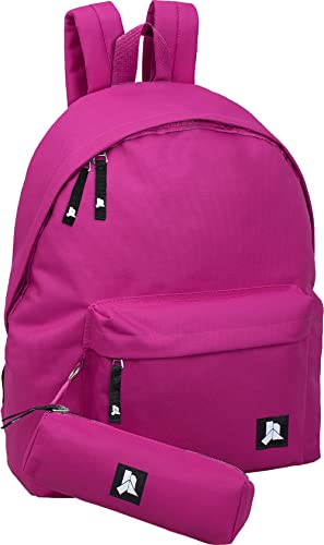 Julian Ross Jr3007 Rosa Zaino Con Astuccio Scuola Media, Elementare E Superiore Per Bambine E Ragazze, 41 Centimetri, 24L, Poliestere Impermeabile, Te
