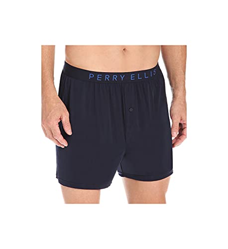 Perry Ellis -Boxer Uomo Navy L (Us Taglia)