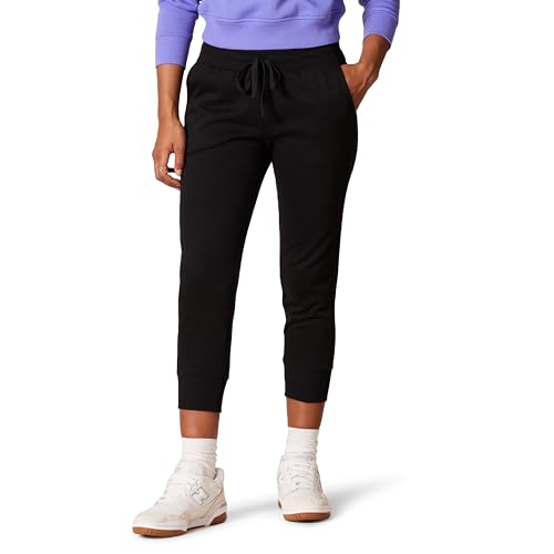 Amazon Essentials Pantaloni Joggers Sportivi In Pile (Disponibili In Taglie Forti) Donna, Nero, Xxl