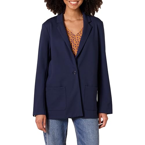 Amazon Essentials Blazer In Tessuto Ponte Morbido, Vestibilità Comoda Donna, Blu Marino, M