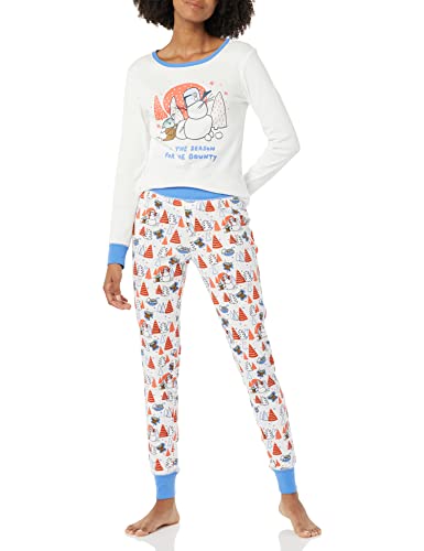 Amazon Essentials Disney | Marvel | Star Wars Set Di Pigiama Da Notte Attillati In Cotone Donna, Star Wars Mando Winter - Womens Snug-Fit, Xl