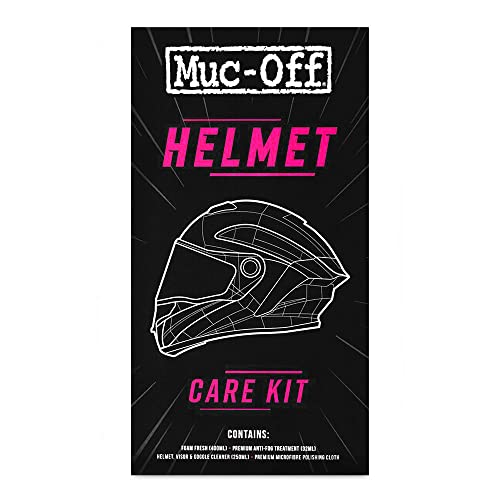 Muc-Off Helmet Care Kit - Kit Per Pulizia Caschi Moto - Kit Accessori Moto - Include Detergente Schiumogeno Foam Fresh, Detergente Casco E Visiera, Sp