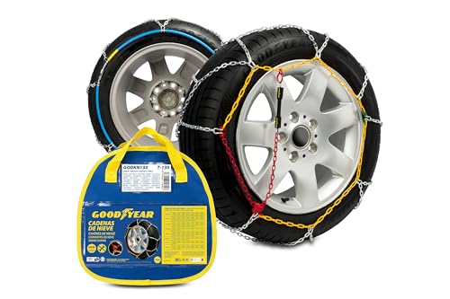 Goodyear Set Di 2 Catene Da Neve Per Auto Da 9 Mm In Metallo Misura 130 Con Tenditore Automatico