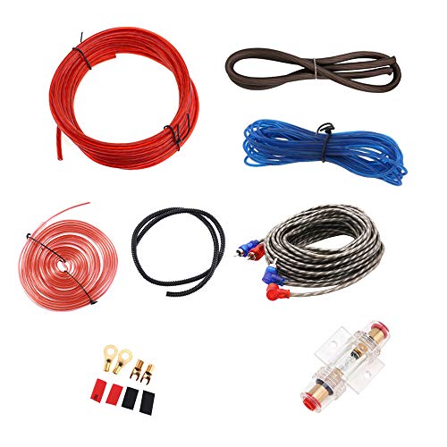 Mintice Kit Cablaggio Amplificatore Auto Subwoofer Audio Amp Rca Cavo Cavi Di Alimentazione Fusibile Agu 8 Calibro Ga Awg Installazione Filo Connettor