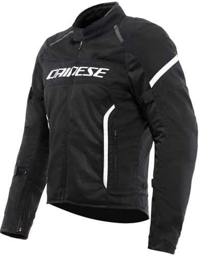 Dainese - Air Frame 3 Tex Jacket, Giacca Da Moto Estiva In Tessuto, Con Fodera Antivento, Uomo, Nero/Nero/Bianco, 52