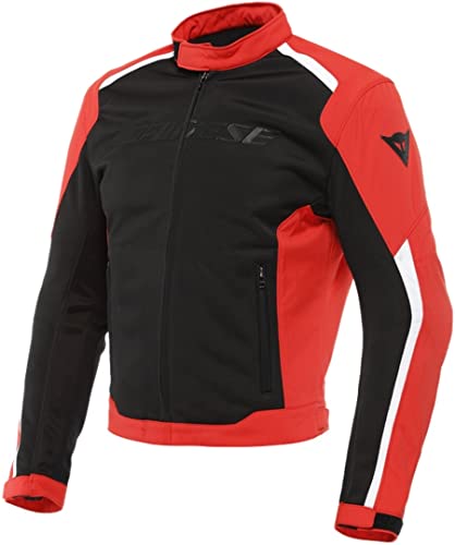 Dainese Hydraflux 2 Air D-Dry Jacket, Giacca Moto Estiva Con Fodera Impermeabile Removibile, Uomo, Nero/Rosso Lava, 60