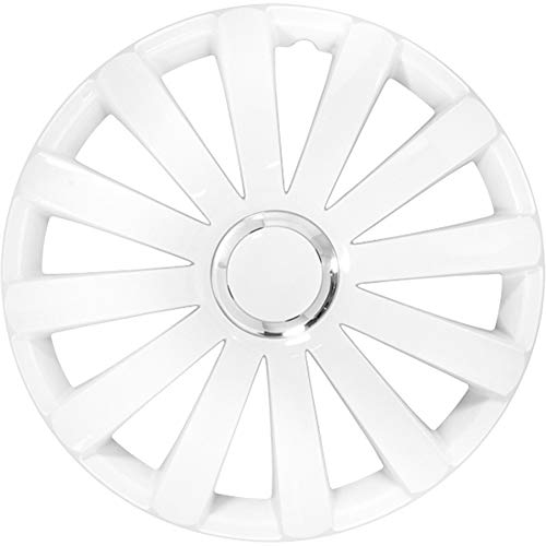 Autostyle Spyder 14 Bianco Set Copricerchio Spyder 14 Bianco Comanello Cromato, 4 Pezzi