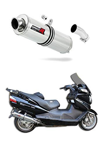 Burgman 650 Marmitta Racing Tondo Dominator Exhaust Terminale Di Scarico Silenziatore 2002-2012