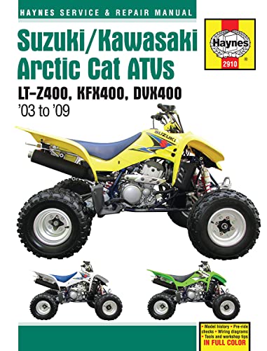 Haynes Suzuki, Kawasaki, Artic Cat Atvs '03 To '09 Service & Repair Manual: Lt-Z400, Kfx400, Dvx400
