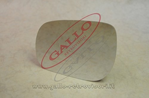 Specchio Retrovisore Specchietto Esterno - Sinistro, Solo Vetro Con Biadesivo, Curvo, Cromato, Compatibile Con Toyota Rav4 Dal 2007 Al 2012