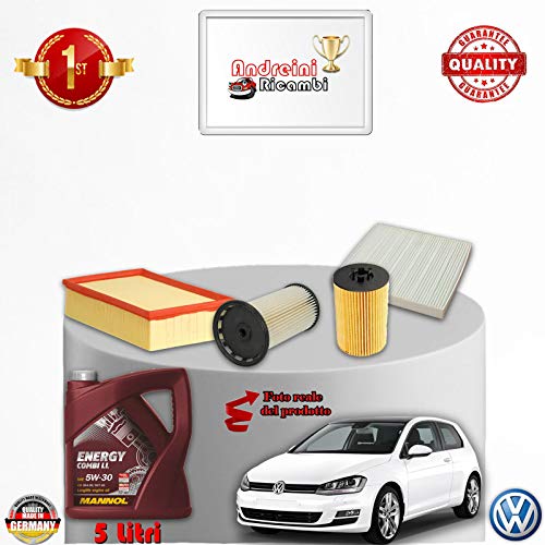 Kit Tagliando Filtri + Olio Golf Vii 1.6 Tdi 81Kw 110Cv Dal 2013 ->