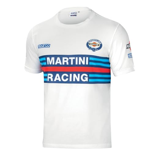 Sparco Maglietta Martini-R Taglia L Bianco, Bianco, 42/50 Eu
