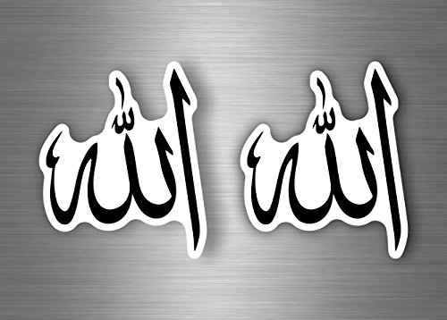 2X Sticker Adesivi Adesivo Moto Auto Arabo Musulmane Allah Bismillah R5