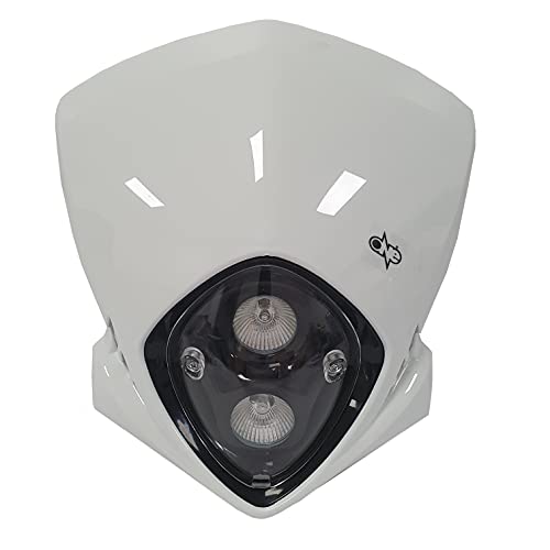 One By Camamoto Cod 77448128 Maschera Faro Bianca Enduro, Motard, Cafè Race, Naked