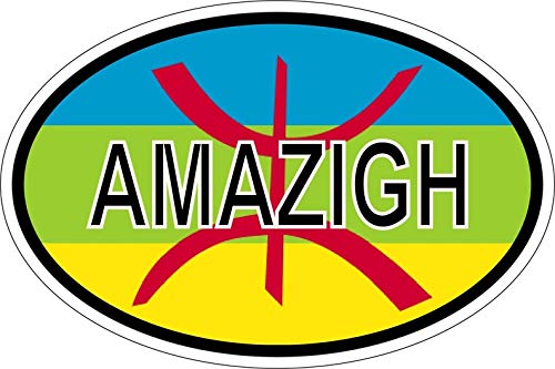 Akachafactory Sticker Adesivi Adesivo Bandiera Ovale Codice Paese Berberi Amazigh Berber