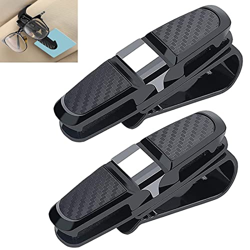 Supporti Per Occhiali Da Sole Da Auto,Clip Per Parasole,2 Portaocchiali Auto,Con Clip Per Carte Di Credito,Morsetto A Doppia Testa Con Morsetto Ruotab