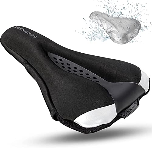 Rockbros Coprisella Bici In Gel, Copri Sella Sellini Imobottito Per Bicicletta Mtb, Morbido Traspirante, Con Copertura Impermeabile Anti-Pioggia, Acce
