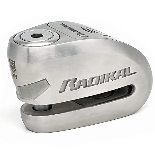 Radikal Rk910S Antifurto Moto Blocca Disco Allarme 120 Db Ø10 Doppia Chiusura Omologata Sra, Acciaio Inossidabile