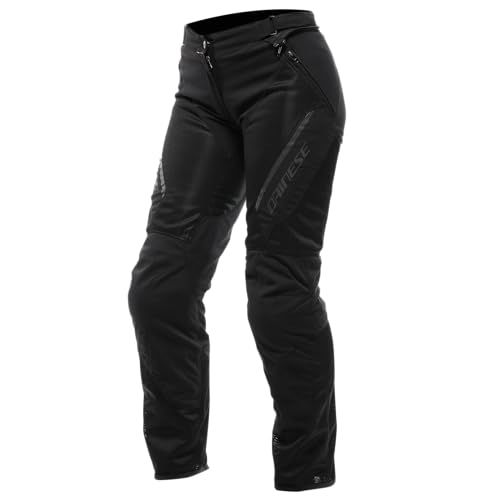 Dainese - Drake 2 Super Air Tex Pants Wmn, Pantaloni Da Moto Ventilati, In Tessuto, Per Stagione Estiva, Con Protezioni Removibili, Woman, Nero/Nero,