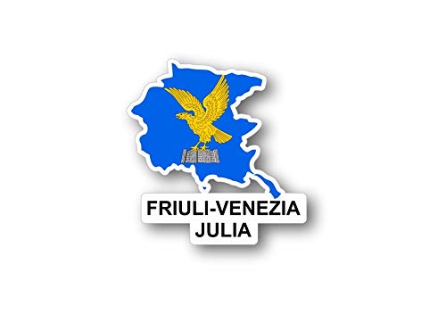 Akachafactory Sticker Adesivi Adesivo Bandiera Italia Regione Friuli Venezia Giulia