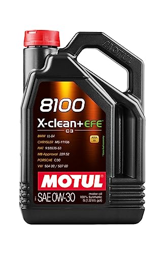Motul - Olio Lubrificante Motore Sintetico Per Auto 8100 X-Clean+ Efe 0W30 5L (4Ud)