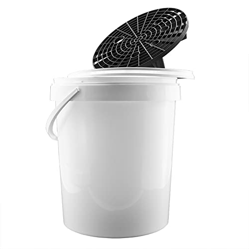 Auto-Style Secchio Autolavaggio 15L Bianco + Coperchio + Grit Guard