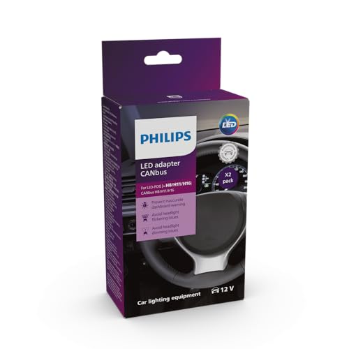 Philips Adattatore Canbus Led Fog (H8/H11/16), Soluzione 3 In 1, Set Di 2