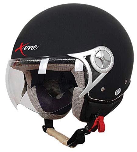 X.One Accessori Srl Casco Caschi Per Scooter Moto Jet Sirio Omolazione Ece 22.05 Certificazione Europea (L, Nero)