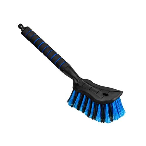 Tom Par Car Wash Brush I Water Brush With Hose Connection I Car Wash Brush With Water Connection I Tightly Articulated Bristles I Comfortable Handle I