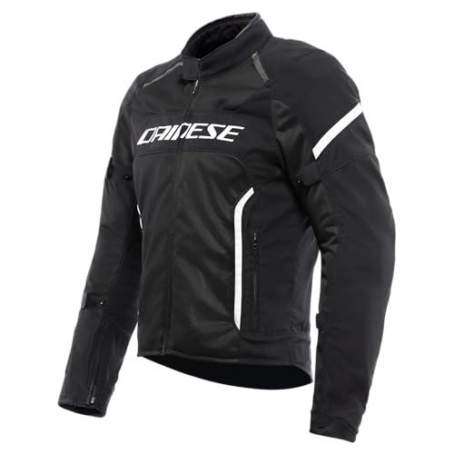 Dainese - Air Frame 3 Tex Jacket, Giacca Da Moto Estiva In Tessuto, Con Fodera Antivento, Uomo, Nero/Nero/Bianco, 50
