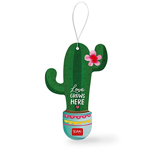 Legami - Profumatore Per Auto, Sos Car Sweet Car, 6,6X11 Cm, Tema Cactus, Fragranza On The Beach, Cartoncino Sagomato Da Appendere Allo Specchietto Re
