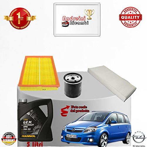Kit Tagliando Filtri + Olio Zafira B 1.6 Gnc 69Kw 94Cv Dal 2005 ->
