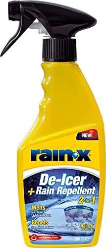 Rain-X Spay Antighiaccio Auto Y Idrorepellente Vetri Auto, Sbrinatore Parabrezza Auto Ad Effetto Immediato 500 Ml