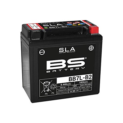 Batteria Moto Sla Bs Battery 300836 Bb7L-B2 Agm, Nero
