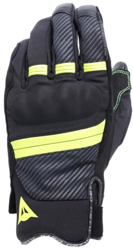 Dainese - Fulmine D-Dry® Gloves, Guanti Moto Invernali, Protezioni Sulle Nocche, Guanti Con Imbottitutura Termica, Touchscreen, Man, Nero/Giallo Fluo/