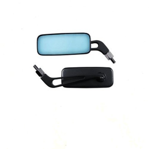 Coppia Specchietti Specchio Retrovisore Moto Naked Custom Metallo Nero Dx+Sx