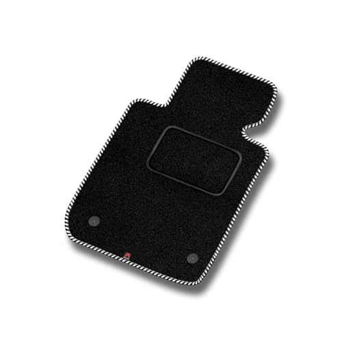 M Motos Tappetino Per Conducente Velours Premium 1 Pezzo Compatibile Con Hyundai Kona I 2017-2023 - Standard, Tessuto, Bianco Lato Conducente - Provat