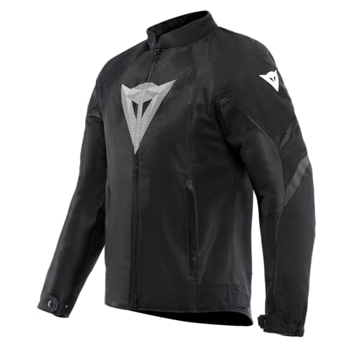 Dainese - Air Graphics Tex Jacket, Giacca Moto Estiva, Ventilata E Leggera, Con Protettori Morbidi Su Spalle E Gomiti, Man, Nero/Bianco Diamante, 56