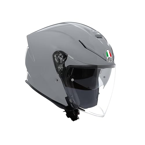 Agv - K5 Jet Evo E2206, Casco Da Moto Jet Unisex, Casco Moto Open Face In Fibra Di Carbonio E Di Vetro, Con Visiera Antigraffio E Anti-Uv, Nardo Grey,