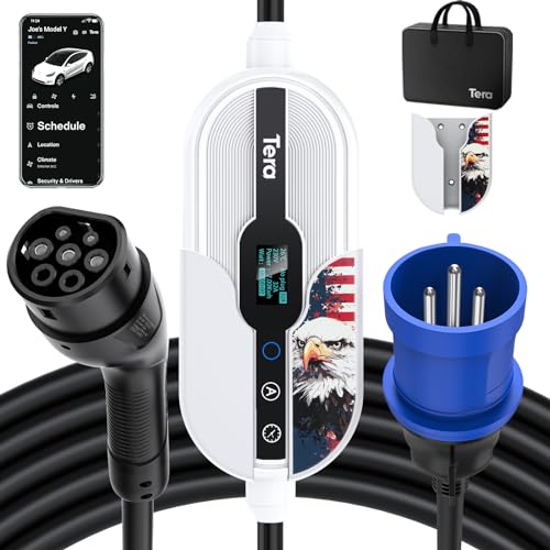 Tera Smart Ev-Cargador Portátil 7,6 Kw Tipo 2 Solo Para Uso En Interiores Ce&Tüv 16-32A&App Wlan Bluetooth Portátil O Montado En La Pared Cable 7 Metr