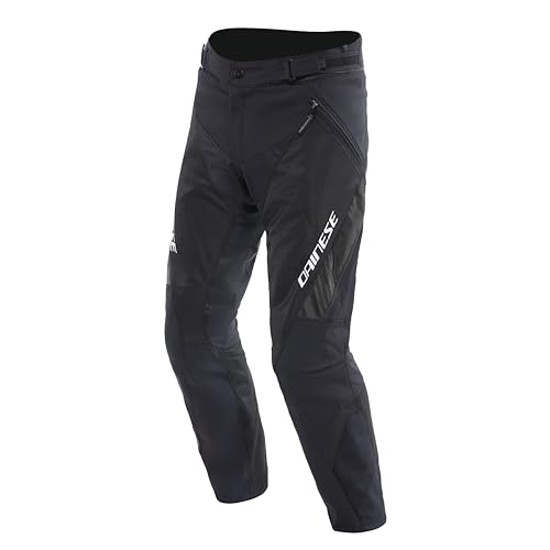 Dainese - Drake 2 Air Absoluteshell Pants, Pantaloni Moto Impermeabili, Ventilati, Con Protezioni Removibili Su Ginocchia, Man, Nero/Nero, 56
