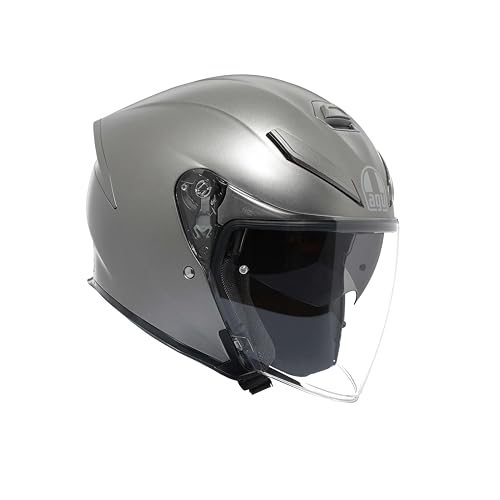 Agv - K5 Jet Evo E2206, Casco Da Moto Jet Unisex, Casco Moto Open Face In Fibra Di Carbonio E Di Vetro, Con Visiera Antigraffio E Anti-Uv, Matt Luna G